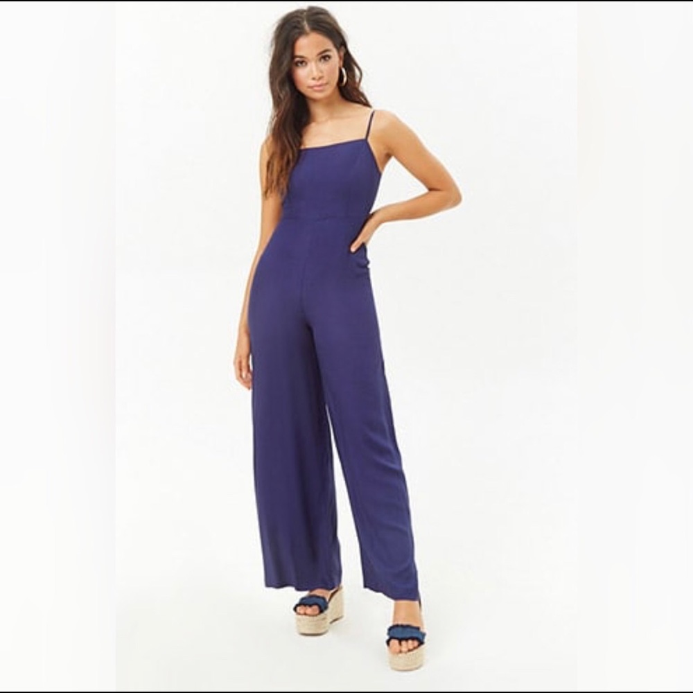 Blue Cami Wide-Leg Jumpsuit